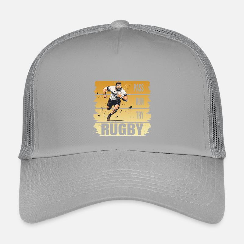 Pass - Run - Try - Rugby Kinder Trucker-Cap