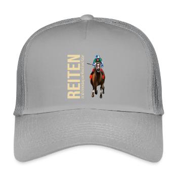 Reiten ist die Verbindung von Mensch und Natur - Kinder Trucker-Cap - Hellgrau - Vorne