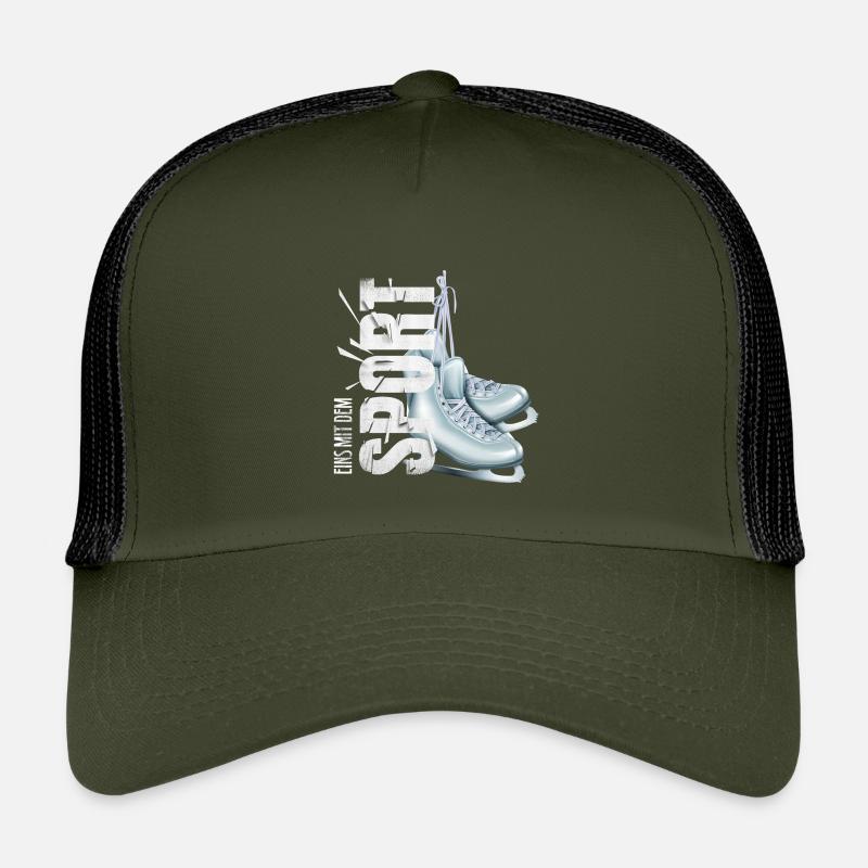 Eins mit dem Sport - Eiskunstlaufen - Kinder Trucker-Cap - Olive/Schwarz