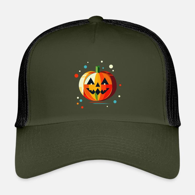 Geometric Halloween pumpkin in bright colors Kids’ Trucker Cap