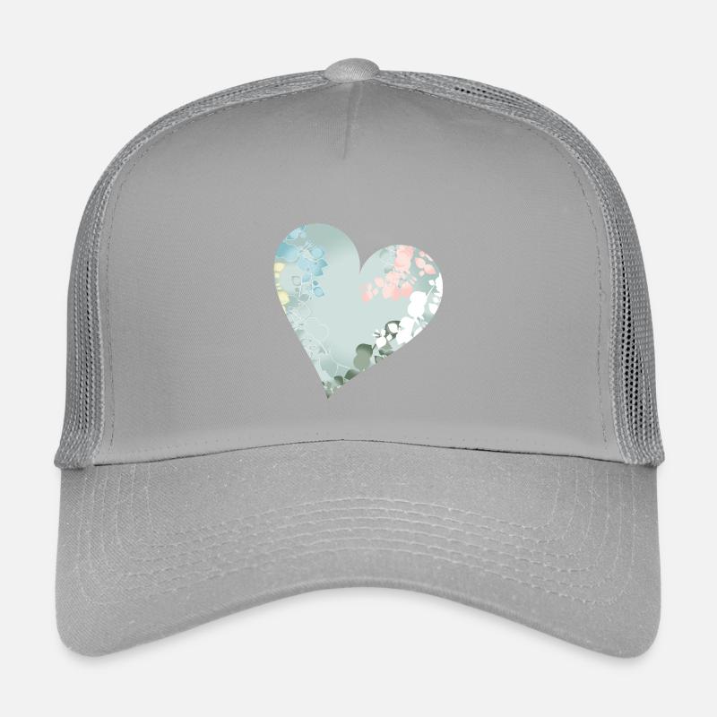 Pastel heart with floral pattern Kids’ Trucker Cap