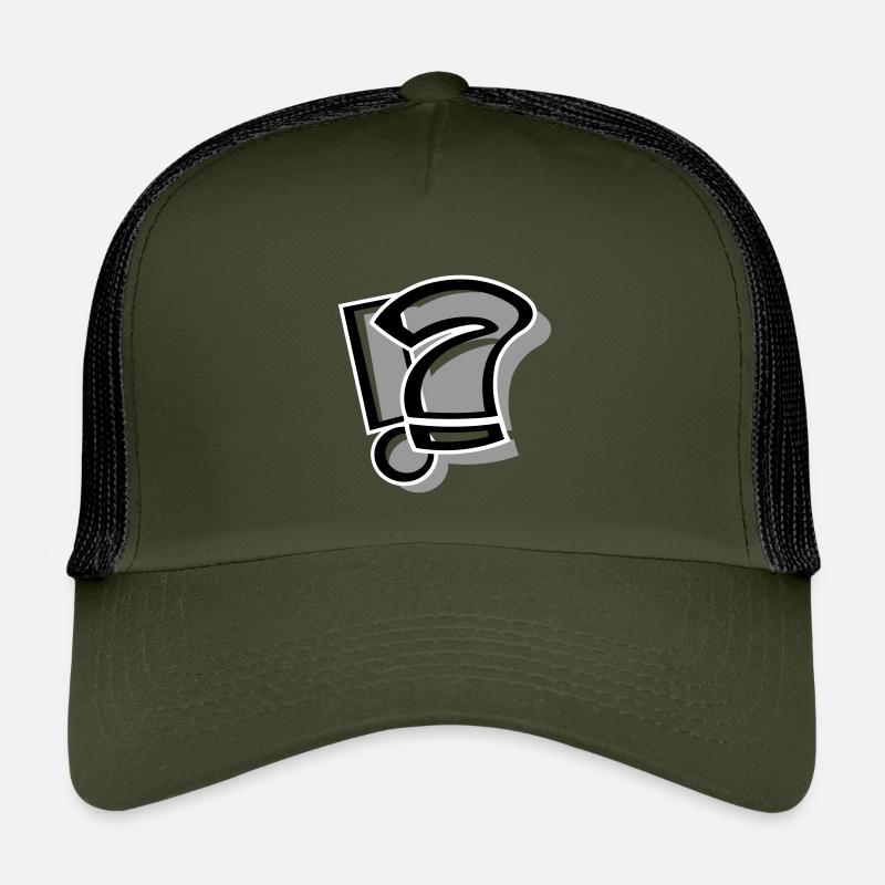 !? Point d’interrogation d’exclamation - Casquette trucker enfant - olive/noir