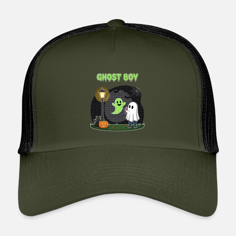 Ghost Boy Halloween Scene Kids’ Trucker Cap