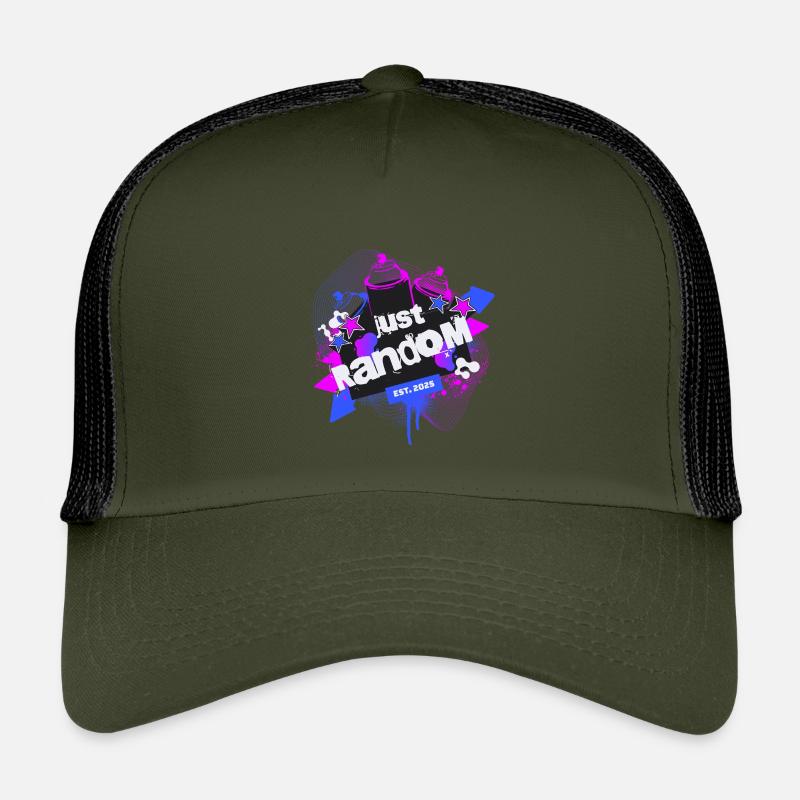 Just Random Sprayer Art - Kinder Trucker-Cap - Olive/Schwarz