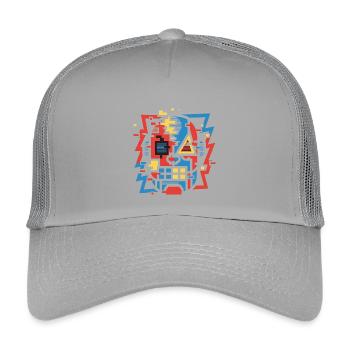Abstract Glitch Face - Kids’ Trucker Cap - light grey - Front