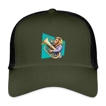 TUBIST - sound & vision - Casquette trucker enfant - olive/noir - Devant