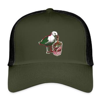 Döner Möwe - Kinder Trucker-Cap - Olive/Schwarz - Vorne