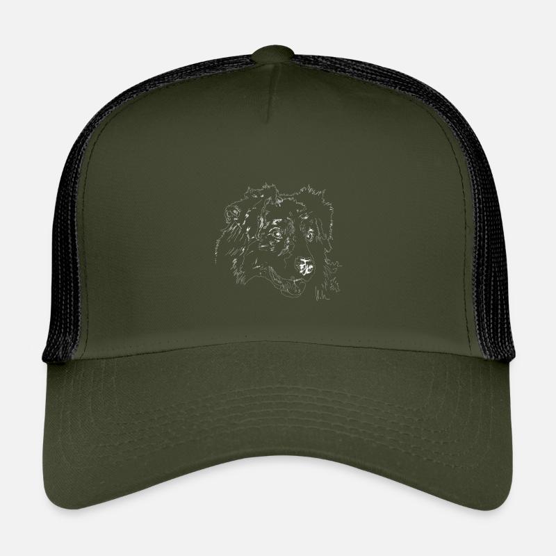 Australian Shepherd - Kinder Trucker-Cap - Olive/Schwarz