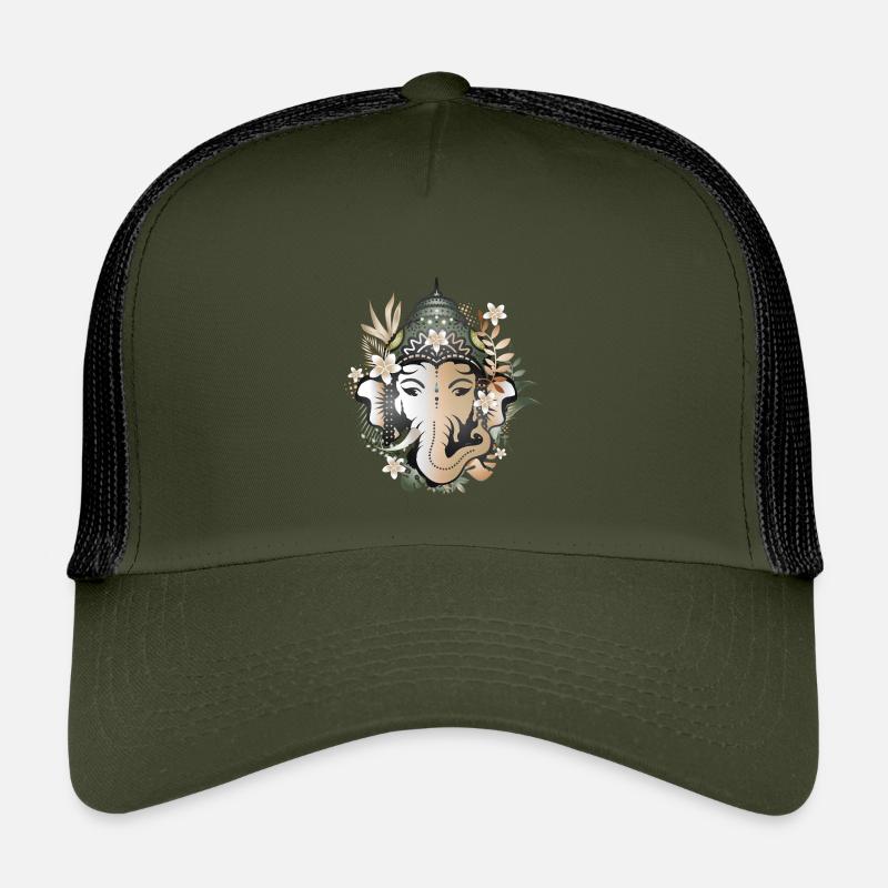 Le dieu éléphant Ganesha décoré de fleurs Casquette trucker enfant