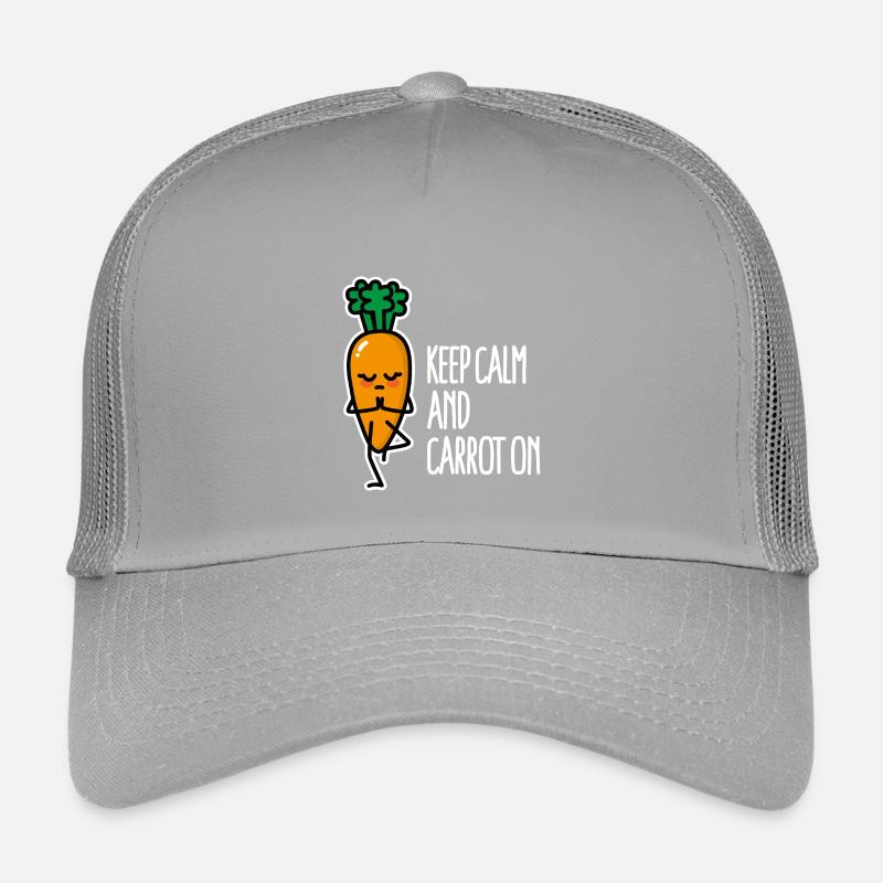 Funny yoga pun, Keep calm and carrot on Kids’ Trucker Cap