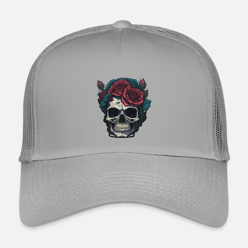 Crâne avec des roses Casquette trucker enfant