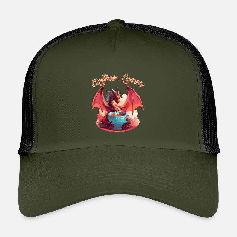 Dragon Coffee Lover - Kinder Trucker-Cap - Olive/Schwarz