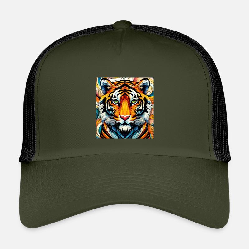 Tiger - Kinder Trucker-Cap - Olive/Schwarz