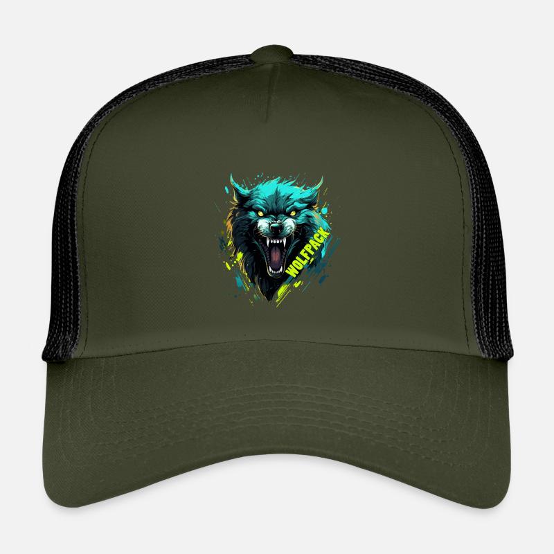 Masque de Loup Néon Casquette trucker enfant