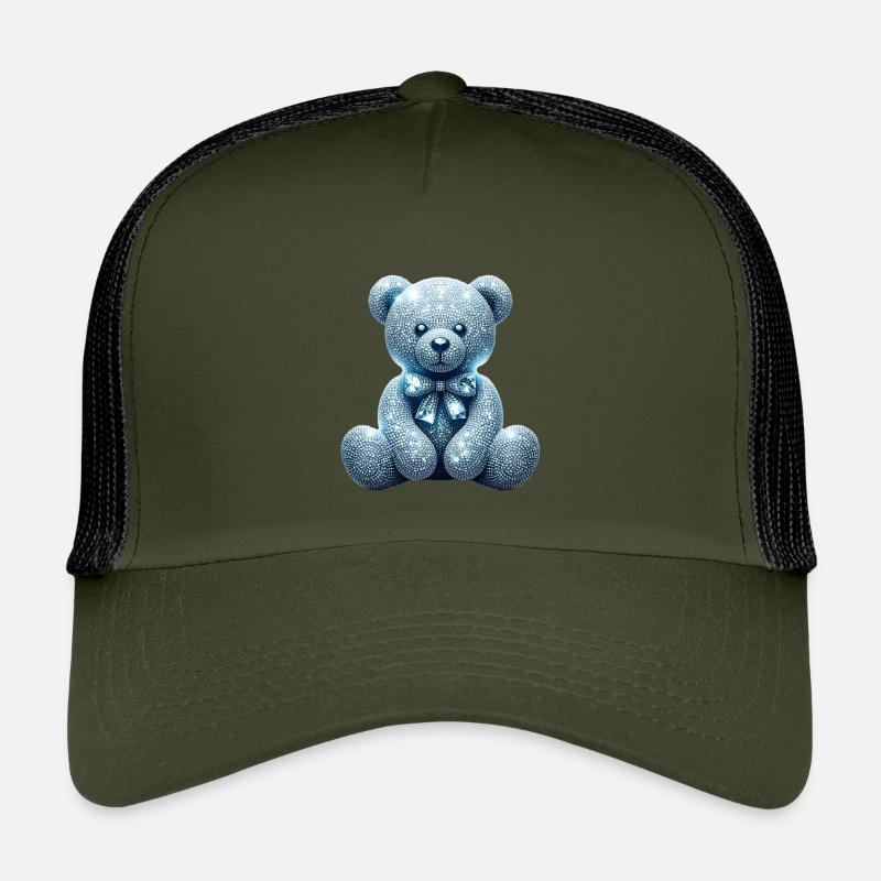 Crystal Bear Diamant Diamanten - Kinder Trucker-Cap - Olive/Schwarz