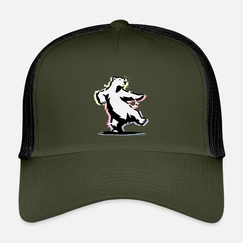 Dancing polar bear in stencil style Kids’ Trucker Cap