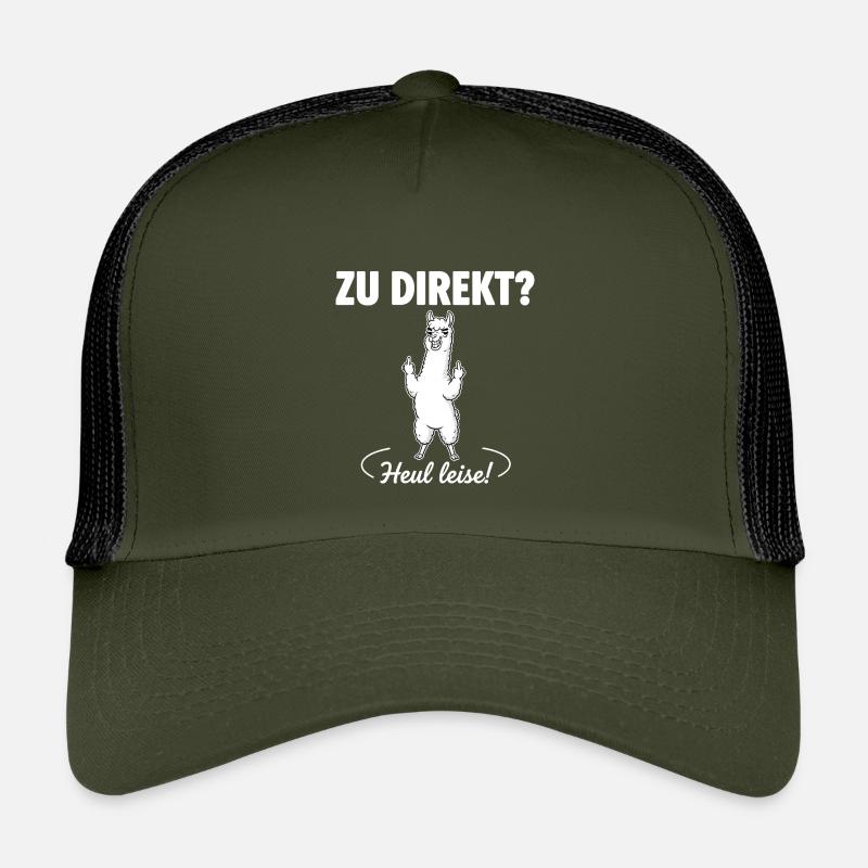 Direkte Alpaka-Ansage - Kinder Trucker-Cap - Olive/Schwarz