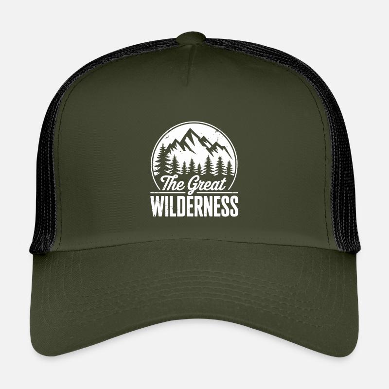 Die große Wildnis - Berge & Bäume - Kinder Trucker-Cap - Olive/Schwarz
