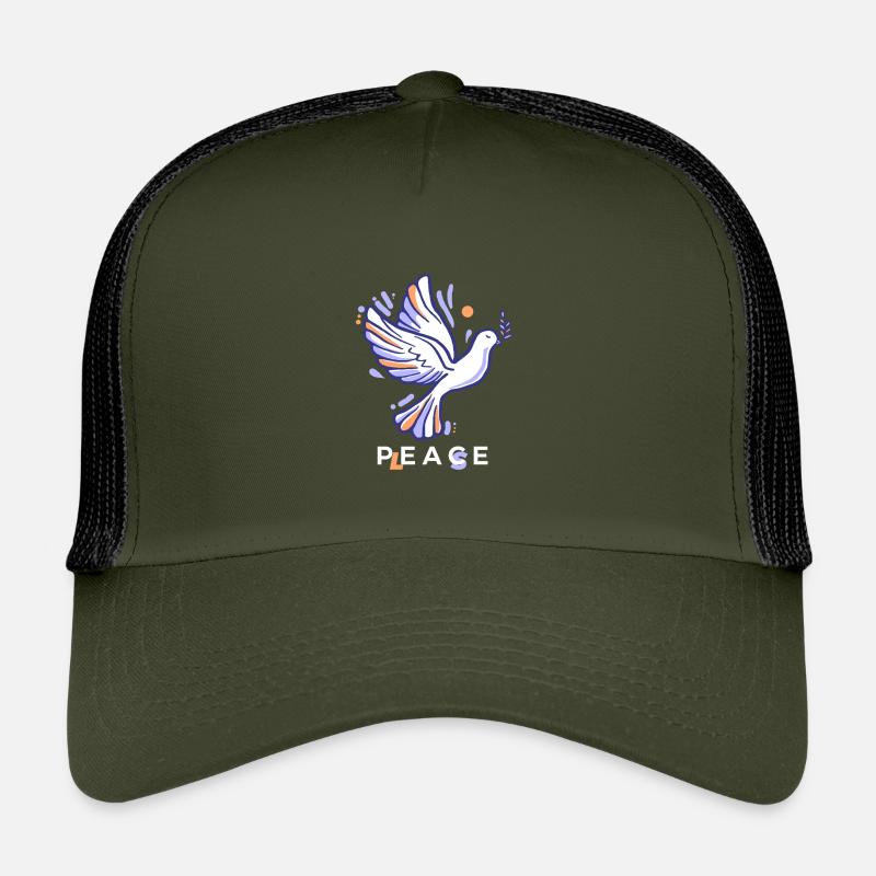 Friedenstaube mit Olive in Pastellfarben - Kinder Trucker-Cap - Olive/Schwarz