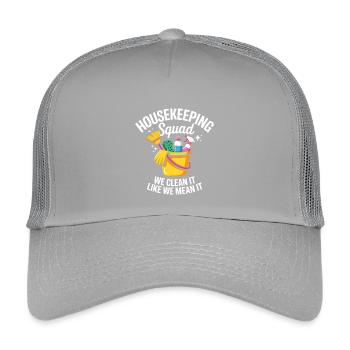 Lustiges Putzen Design - Kinder Trucker-Cap - Hellgrau - Vorne