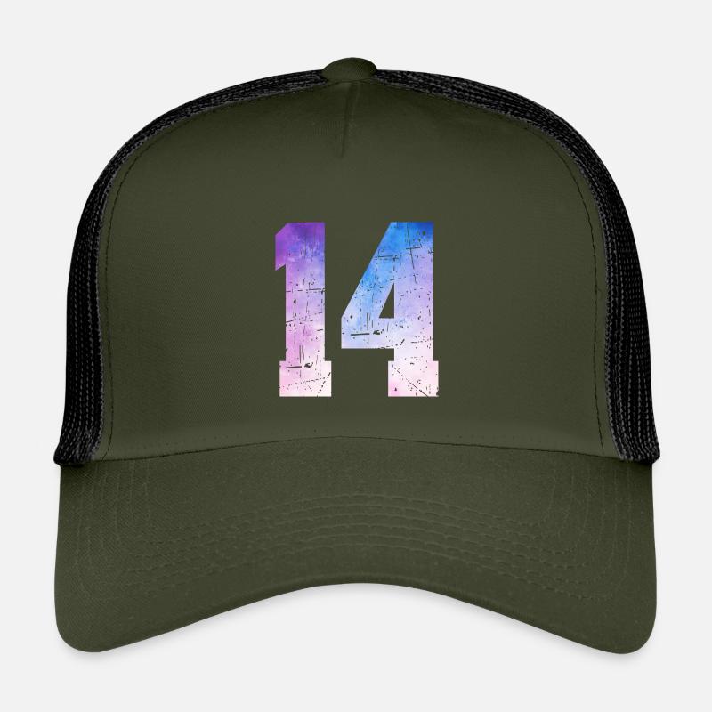 Ausgabe 14 – 14. Jubiläumsgeschenk - Kinder Trucker-Cap - Olive/Schwarz