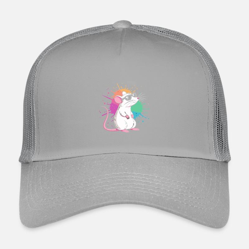 Elegante Ratte unter farbigen Splittern Kinder Trucker-Cap