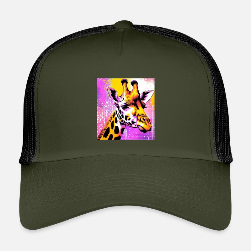 giraffe - Kids’ Trucker Cap - olive/black