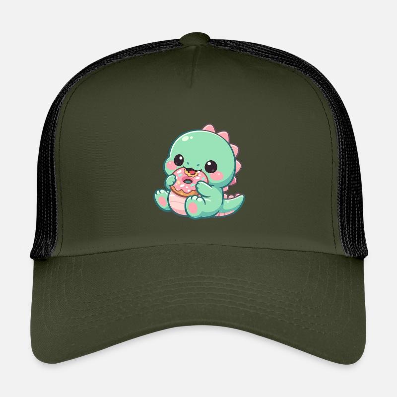 Petit dino grignotant un donut Casquette trucker enfant