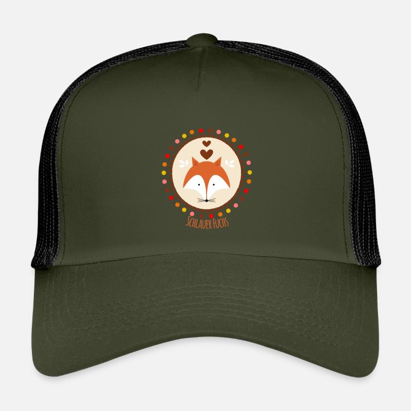 Schlauer Fuchs - Kinder Trucker-Cap - Olive/Schwarz