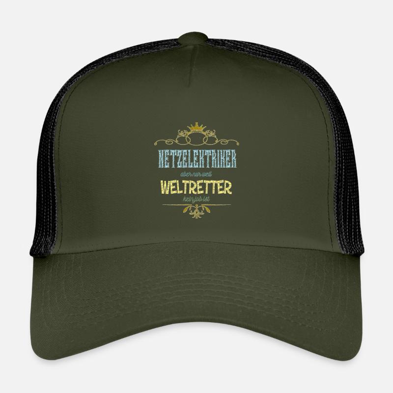Netzelektriker Weltretter - Kinder Trucker-Cap - Olive/Schwarz
