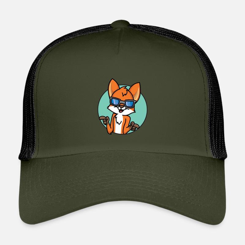 Lustiger Fuchs - Kinder Trucker-Cap - Olive/Schwarz