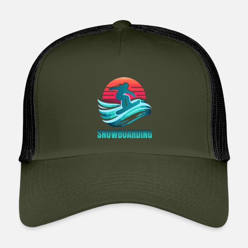 Lebendige Snowboard-Surfszene - Kinder Trucker-Cap - Olive/Schwarz