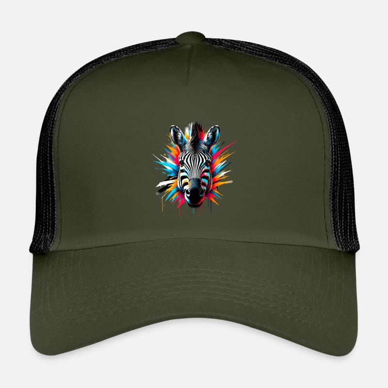Zebra - Kinder Trucker-Cap - Olive/Schwarz