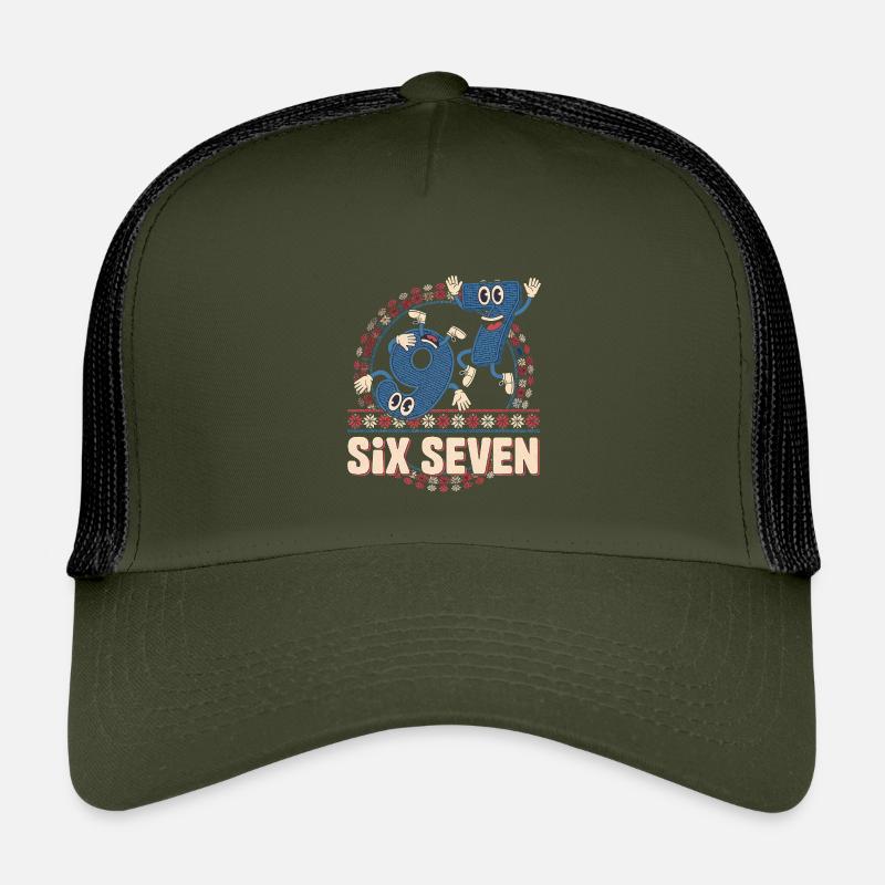 6 7 Sechs Sieben Meme -- Aura Points Kids Gaming - Kinder Trucker-Cap - Olive/Schwarz