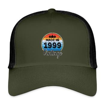 Anniversaire Vintage Année de Naissance 1999 - Casquette trucker enfant - olive/noir - Devant