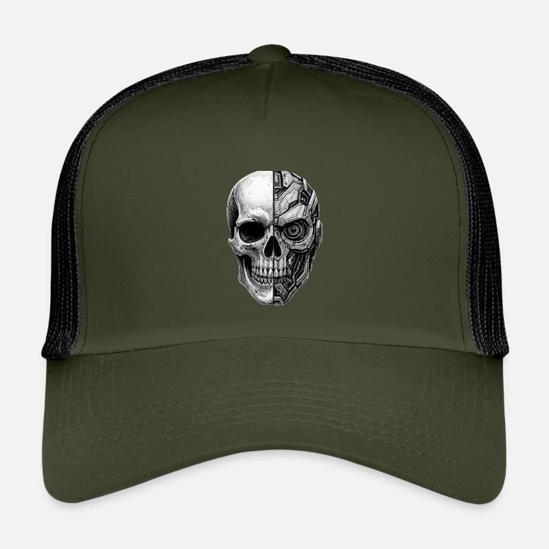 Halb Totenkopf Halber Roboter Cyborg Skull sticker Kinder Trucker-Cap