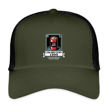 Low Battery Alte Zeiten - Kinder Trucker-Cap - Olive/Schwarz - Vorne