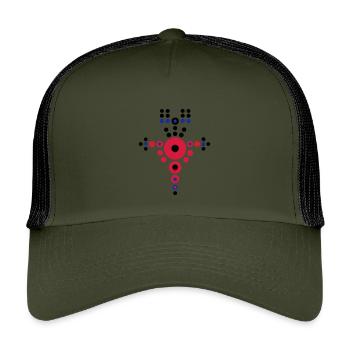 Wikinger Schild Nr.1 - Kinder Trucker-Cap - Olive/Schwarz - Vorne