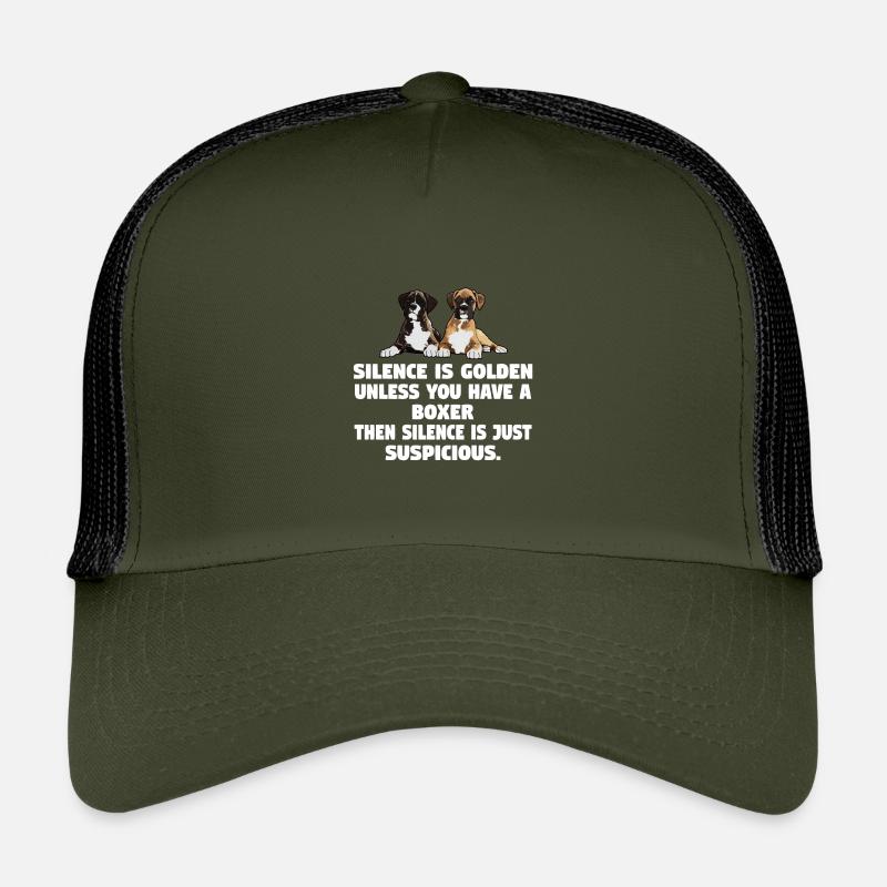 Boxerhund-Schweigen ist Gold, es sei denn, - Kinder Trucker-Cap - Olive/Schwarz