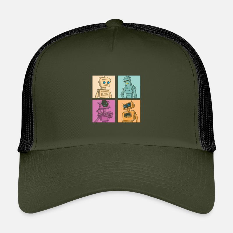 Roboter Robot - Kinder Trucker-Cap - Olive/Schwarz