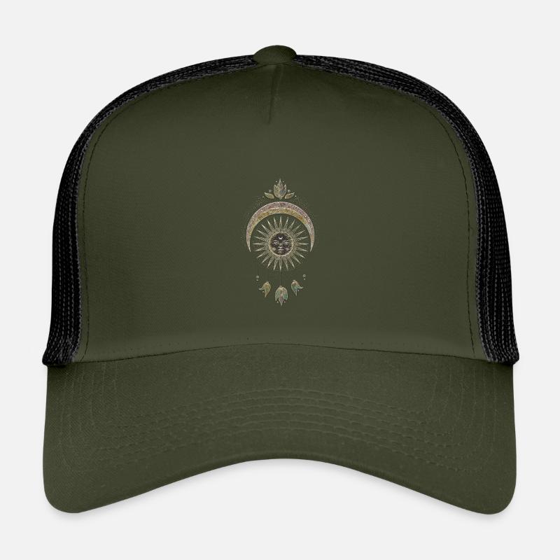 Der Mond und die Sonne - Kinder Trucker-Cap - Olive/Schwarz