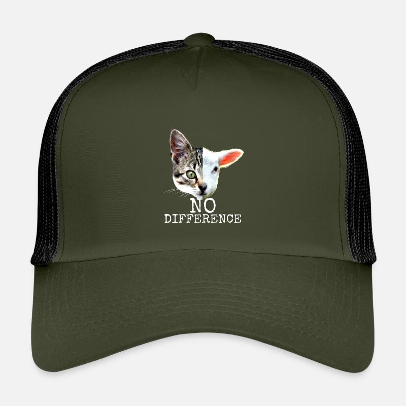 No Difference Pro Vegan Spruch Vegetarier Katzen - Kinder Trucker-Cap - Olive/Schwarz