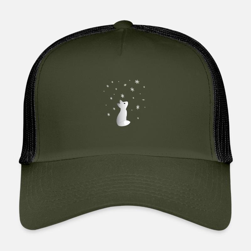 Ein Süßer Schneefuchs Beobachtet Schneeflocken - Kinder Trucker-Cap - Olive/Schwarz