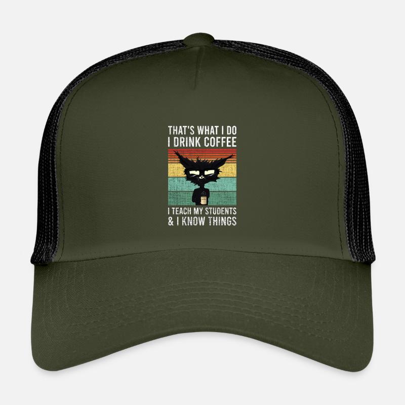 That’s what i do i drink coffee chat tasse professeur Casquette trucker enfant