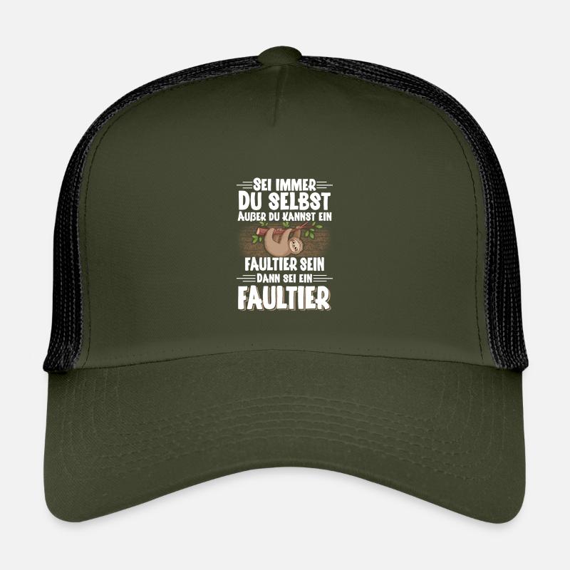 Faultier - Kinder Trucker-Cap - Olive/Schwarz