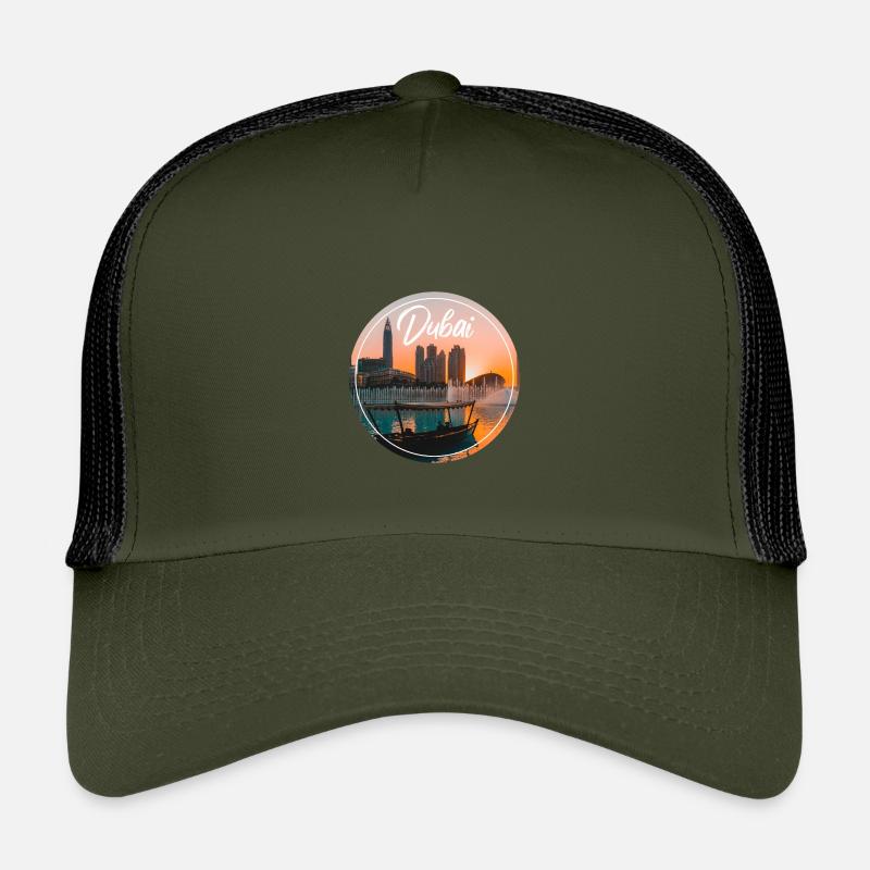 Dubai Sonnenuntergang Skyline Boot Kinder Trucker-Cap