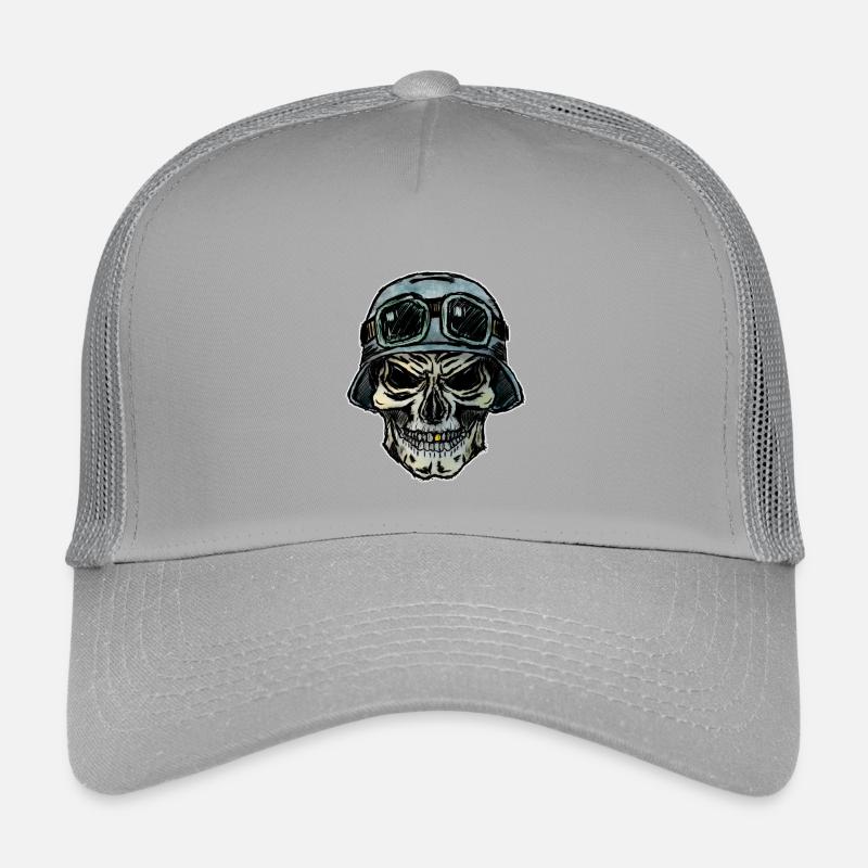 Tête de mort crazy biker avec casque Casquette trucker enfant