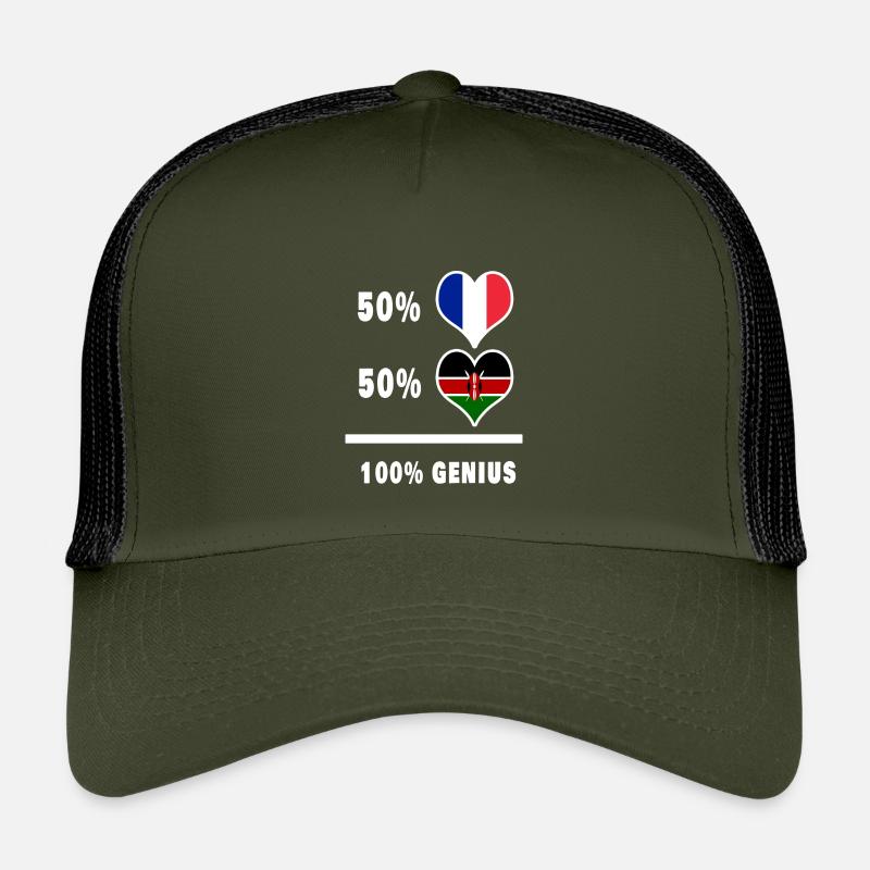 Das Genie Frankreich und Kenia / Geschenk - Kinder Trucker-Cap - Olive/Schwarz