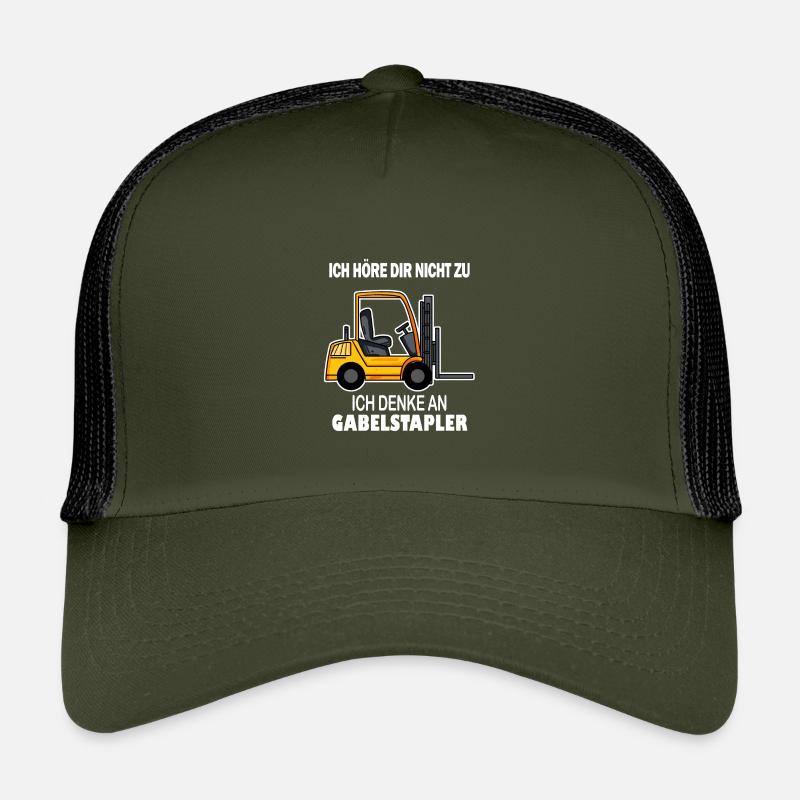 Staplerfahrer Gabelstapler Stapler - Kinder Trucker-Cap - Olive/Schwarz