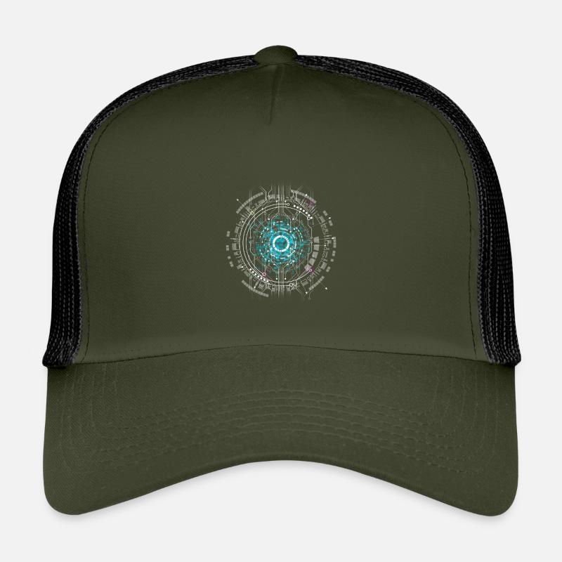 computer Space cpu pc Nerd Platine Warp geek ai ki - Kinder Trucker-Cap - Olive/Schwarz